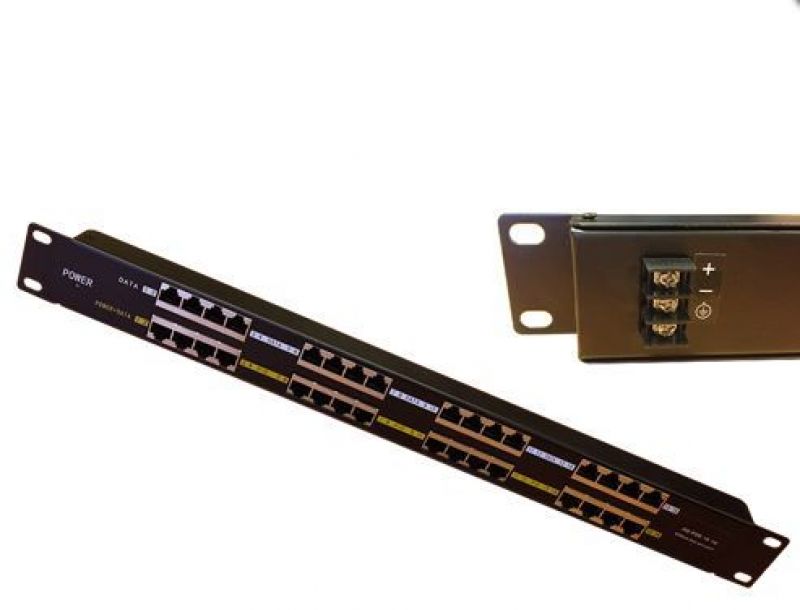 Tápegység PoE injector (passzív) patch panel 16 port 100M rack 19" 1U OEM[12643]