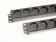 Elosztó rack 19"  8xSchuko kapcsolós fekete APower [12858]-d