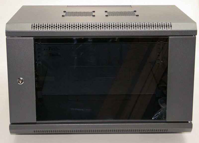Rack szekrény  6U fali 19"  szürke s. 600x450SSZ  X-Tech [12922]