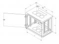 Rack szekrény  9U fali 19" 600x 400  szürke RUA-09-AS4-CAY-A1 Triton [13512]-a