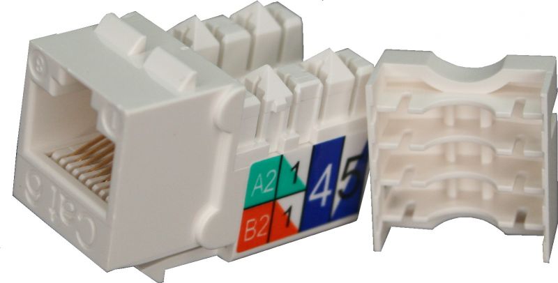 Modulár betét RJ45 Cat6  UTP  90° fehér EXW [16430]