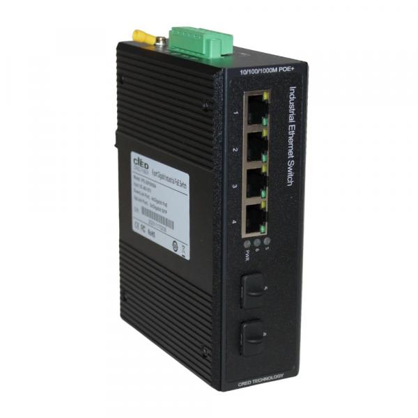Switch  1G  6p (4x100M/1G RJ45 PoE+2x1G SFP) DIN IPS-2SF60004 CRD [16828]