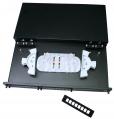Patch panel opt. Üres 24p (24xSCslx/LCdlx/E2000)rack 19" 1U fiókos OptiC [17059]-b