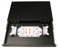 Patch panel opt. Üres 24p (24xSCslx/LCdlx/E2000) rack19"1U fiókos OptiC [17060]-b