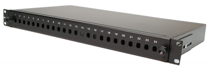 Patch panel opt. Üres 24p (24xST/FC) rack 19" 1U RAB-FO-X15-SL KELine [17222]