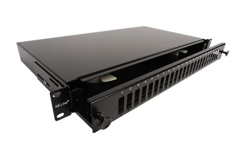 Patch panel opt. Üres 24p (24xSCdlx/LCquad) rack 19" 1U RAB-FO-X48-SL KELine