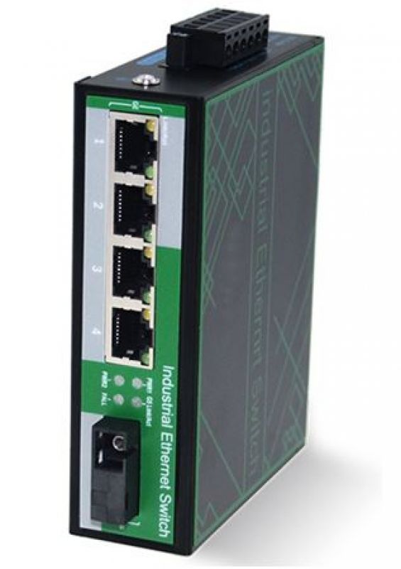 Opt. konverter SM 1G  20km SCdlx/4x100M/1G RJ45PoEip. DIN IPS-1F60004CRD [17272]