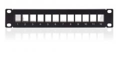 Patch panel Üres (Keystone) 12p rack 10" 1U RAB-PP-X12-C1 KELine Patch panel Üres (Keystone) 12p rack 10" 1U RAB-PP-X12-C1 KELine