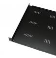 Rack polc 19" 1U 400mm fekete fix, perforált 3MM *(17477)-a
