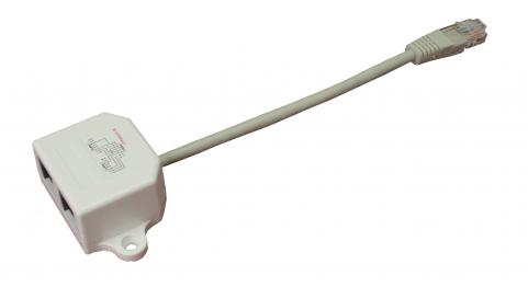 Ethernet kábel Y adapter PC/PC 1/2xRJ45 CAT5E  UTP U5E iSUN *[17574]
