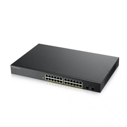 Switch  1G 26p (24x100M/1G RJ45 PoE+2x100M/1G SFP) GS1900-24HPv2 ZyXEL *[17609]
