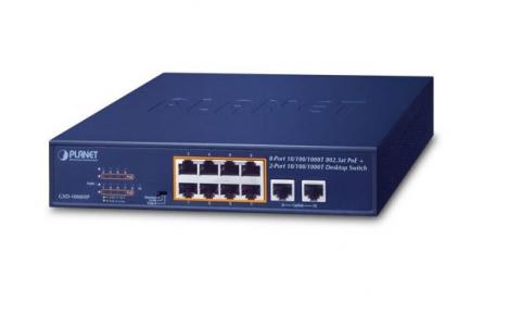 Switch  1G 10p (8x100M/1G RJ45 PoE+2x100M/1G RJ45) GSD-1008HP Planet [18023]