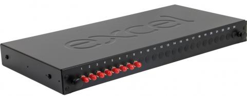 Patch panel opt. 24p (8xST+16x üres) rack 19" 1U 200-428 Excel [18102]