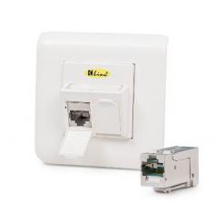 Fali aljzat RJ45 Cat6a SFTP 2port fehér Modulo45 (601120-UP) KELine [18116]