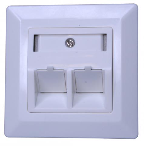 Fali aljzat RJ45 Cat5E  UTP 2port 50X50 OEM [18768]