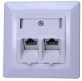 Fali aljzat RJ45 Cat5E  UTP 2port 50X50 OEM [18768]-a