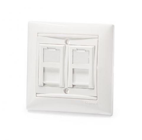 Fali aljzat RJ45 Cat6 UTP 2port (601150 + KEJ-C6-U-TL(2)) KELine [18860]