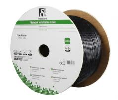 Kábel Cat6A S/FTP kültéri LDPE LSHF 305m fekete (TP-53) Deltaco [18861]