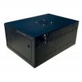 Rack szekrény  4U fali 19" 600x 450 fekete üveg a. RackSys [19031]-a