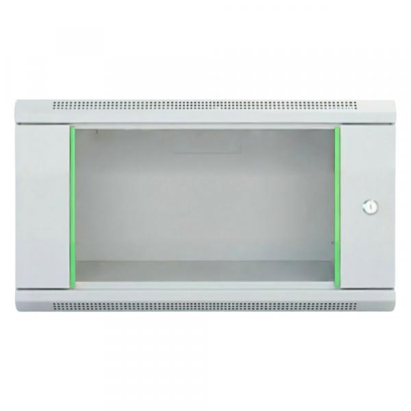 Rack szekrény  6U fali 19" 600x 450 szürke üveg a. RackSys [19034]