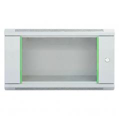Rack szekrény  6U fali 19" 600x 450 szürke üveg a. RackSys [19034]