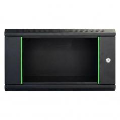 Rack szekrény  6U fali 19" 600x 600 fekete üveg a. RackSys [19037]