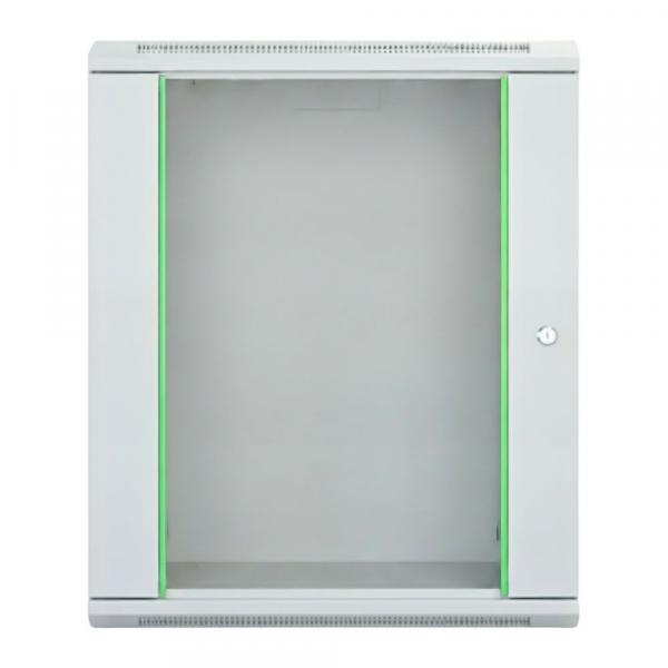 Rack szekrény 15U  fali 19" 600x 450 szürke üveg a. RackSys [19158]