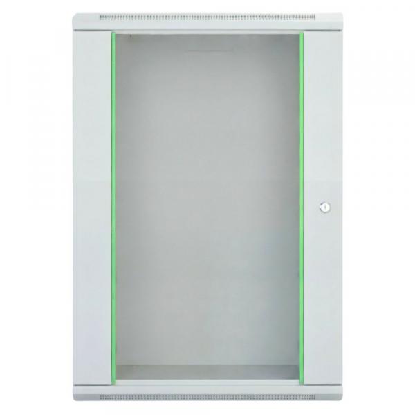 Rack szekrény 18U  fali 19" 600x 450 szürke üveg a. RackSys [19186]