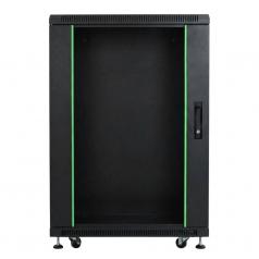 Rack szekrény 18U álló 19" 800x 800 fekete üveg a. RackSys [19193]