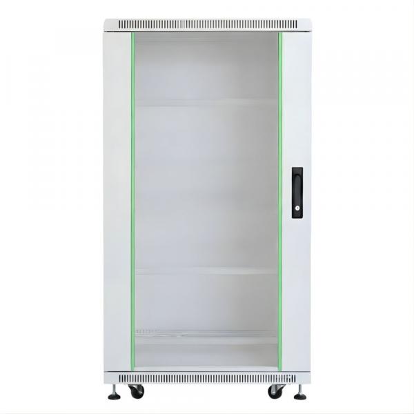 Rack szekrény 22U álló 19" 600x1000 szürke üveg a. RackSys [19204]