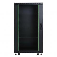 Rack szekrény 22U álló 19" 800x1000 fekete üveg a. RackSys [19207]