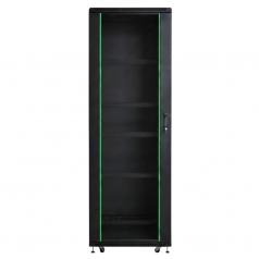 Rack szekrény 37U álló 19" 600x 800 fekete üveg a. RackSys [19231]