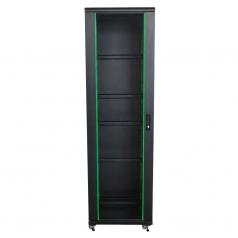 Rack szekrény 42U álló 19" 600x 800 fekete üveg a. RackSys [19241]
