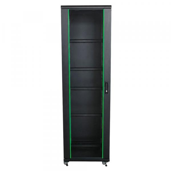 Rack szekrény 47U álló 19" 600x1000 fekete üveg a. RackSys [19255]