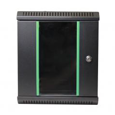 Rack szekrény  6U fali 10" 312x 300 fekete üveg a. RackSys [19259]