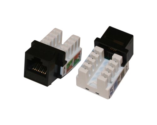 Modulár betét RJ45 Cat5E  UTP  90° fekete GALAXY [4471]