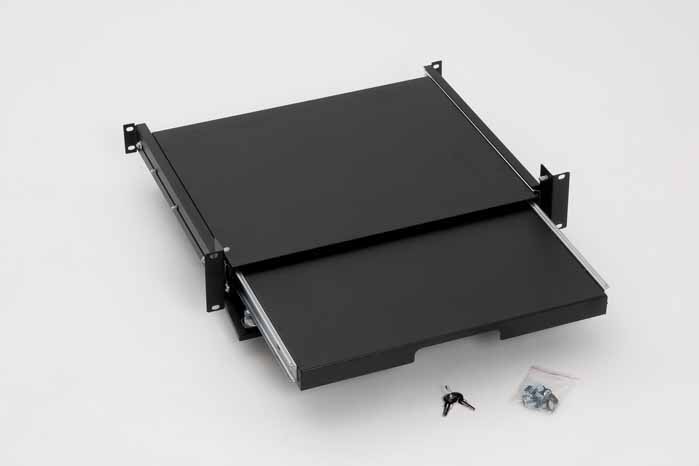 Rack billentyűzettartó 19" 2U fekete kihúzható, zárható RAB-UP-X29-A1 Triton