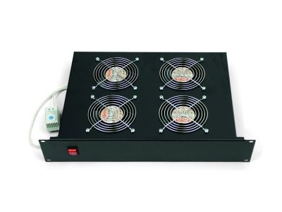 Rack szekr. ventil. panel 19" 2U 4xVent+Term. fekete RAB-CH-X02-A1Triton