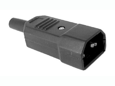 Műszer dugó (C14) 230V AC 180°-os OEM *[7236]